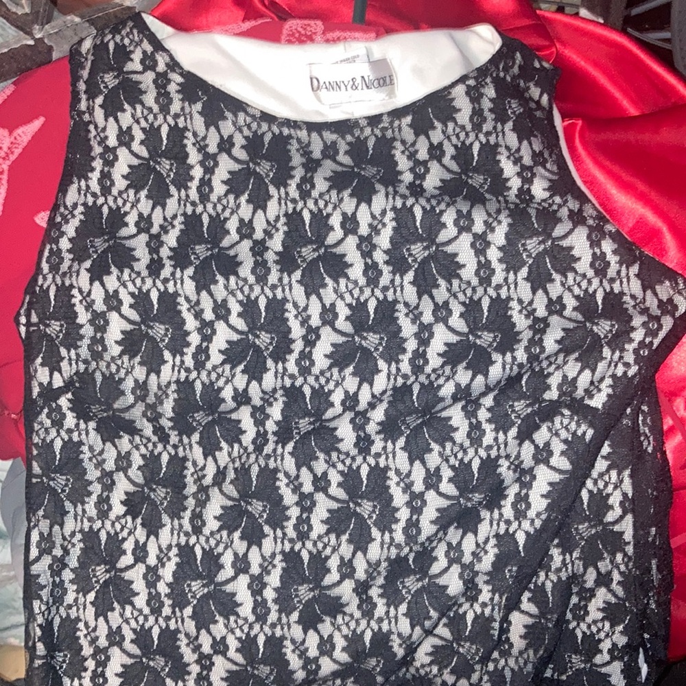 Mesh lace Black and tan shirt